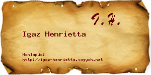 Igaz Henrietta névjegykártya